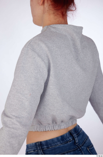 Rada casual dressed grey long sleeve cropped hoodie upper body…